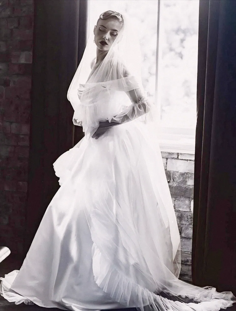 Paula Maria Rosalia in a bridal gown editorial portrait
